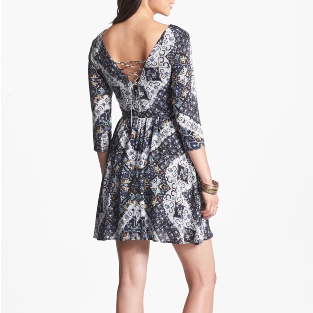 FOUND Lush Wasteland boho printed skater dress - Picture 3 of 4
